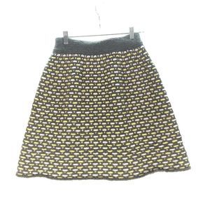 united colors of benetton sweater skirt ladies S green yellow Knit Wool Blend